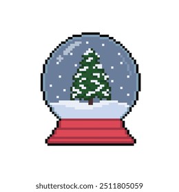 snow christmas ball pixel art