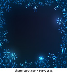 snow Christmas dark background, vector