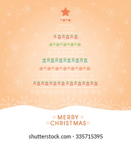 Snow with Christmas Elements.Vector Background.