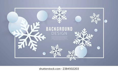Snow Christmas Frame in Christmas holiday on gray background , Flat Modern design , illustration Vector EPS 10