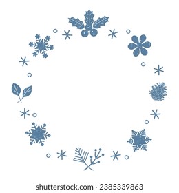 Vector de copo de nieve marco navideño
