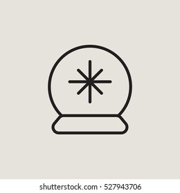 Snow Christmas Globe Outline Vector Icon