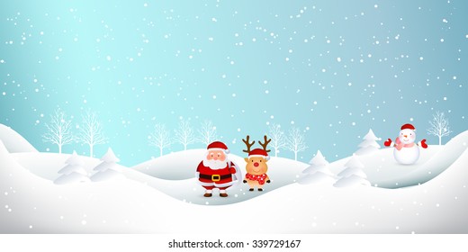 Snow Christmas Santa background