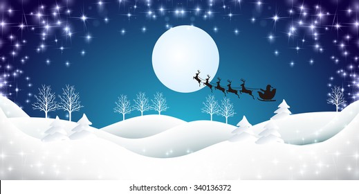 Snow Christmas Santa background