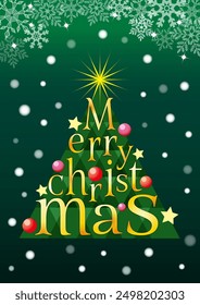 Snow and Christmas tree illumination, green