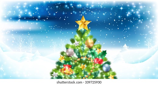 Snow Christmas winter background