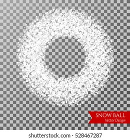  Snow circle with transparent background. Winter particles design element.