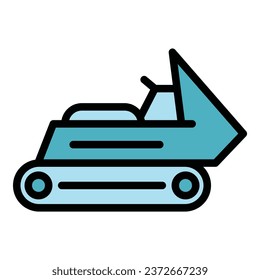 Snow clean truck icon outline vector. Winter snow. Antarctic glacier color flat