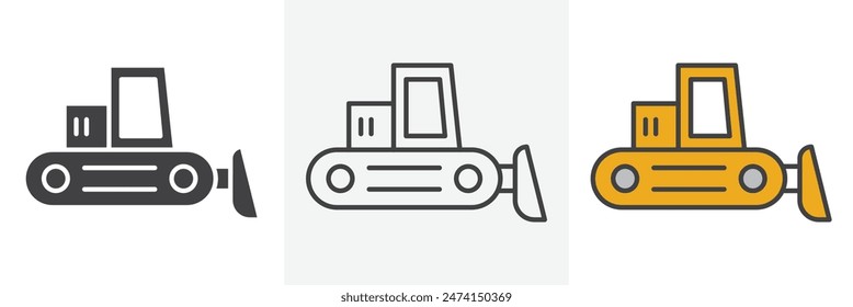 Snow Cleaning Equipment Icon Set. Plow Truck Road Maintenance Vector Illustration.