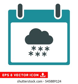 Snow Cloud Calendar Day icon. Vector EPS illustration style is flat iconic bicolor symbol, soft blue colors.
