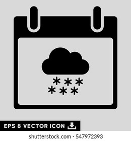 Snow Cloud Calendar Day icon. Vector EPS illustration style is flat iconic symbol, black color.