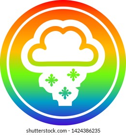 snow cloud circular icon with rainbow gradient finish