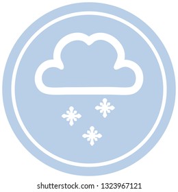 snow cloud circular icon symbol