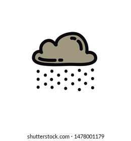 snow cloud doodle icon, vector illustration