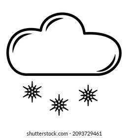 Snow And Cloud Flat Icon Isolated On White Background