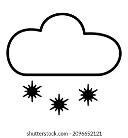 Snow And Cloud Flat Icon Isolated On White Background