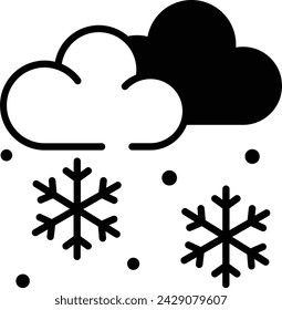 Snow Cloud glyph and line vector illustration