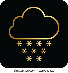 snow cloud golden icon for web and print snow cloud golden icon for web and print