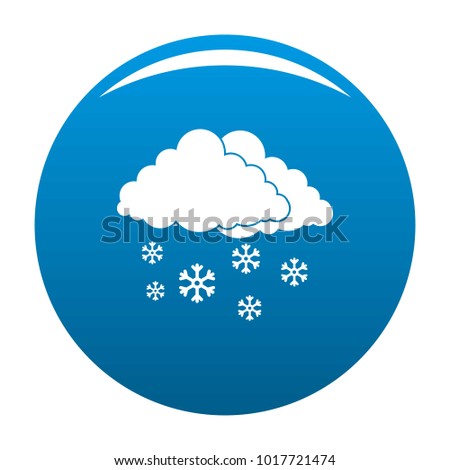 Snow cloud holiday icon vector blue circle isolated on white background 