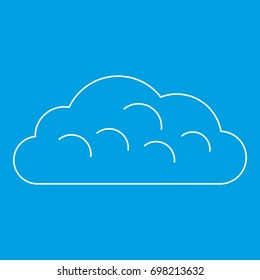 Snow cloud icon blue outline style isolated vector illustration. Thin line sign