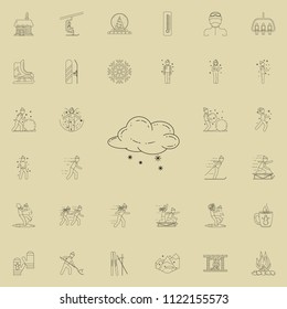 snow cloud icon. Detailed set of Winter icons. Premium quality graphic design sign. One of the collection icons for websites, web design, mobile app on colored background