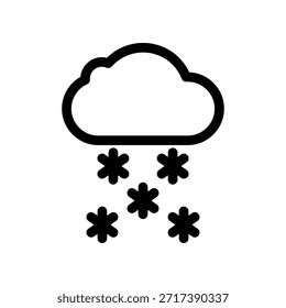 Icono De Nube De Nieve Con Copos De Nieve Caídos Para Clima, Invierno Y Gráficos De Pronóstico