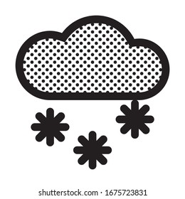 Snow and Cloud. Icon Filled with Dots.