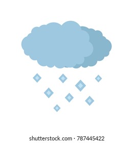 Snow cloud icon. Flat illustration of snow cloud vector icon isolated on white background