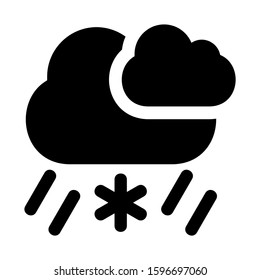 snow cloud icon isolated sign symbol vector illustration - high quality black style vector icons

