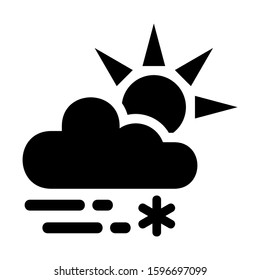 snow cloud icon isolated sign symbol vector illustration - high quality black style vector icons
