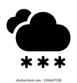 snow cloud icon isolated sign symbol vector illustration - high quality black style vector icons
