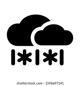 snow cloud icon isolated sign symbol vector illustration - high quality black style vector icons
