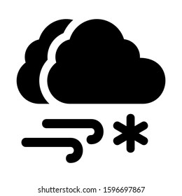 snow cloud icon isolated sign symbol vector illustration - high quality black style vector icons
