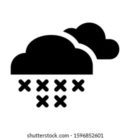 snow cloud icon isolated sign symbol vector illustration - high quality black style vector icons
