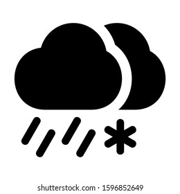 snow cloud icon isolated sign symbol vector illustration - high quality black style vector icons
