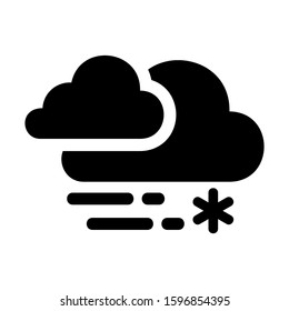 snow cloud icon isolated sign symbol vector illustration - high quality black style vector icons
