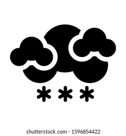 snow cloud icon isolated sign symbol vector illustration - high quality black style vector icons
