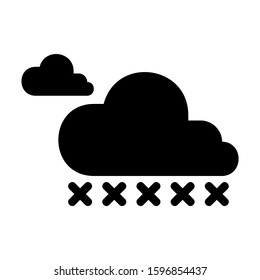 snow cloud icon isolated sign symbol vector illustration - high quality black style vector icons
