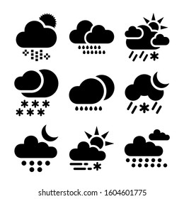 snow cloud icon isolated sign symbol vector illustration - Collection of high quality black style vector icons
