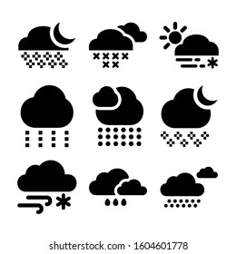 snow cloud icon isolated sign symbol vector illustration - Collection of high quality black style vector icons
