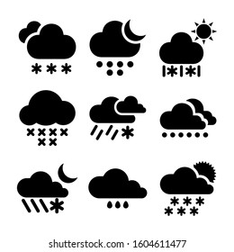 snow cloud icon isolated sign symbol vector illustration - Collection of high quality black style vector icons
