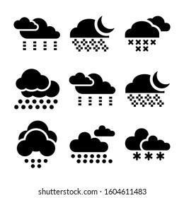 snow cloud icon isolated sign symbol vector illustration - Collection of high quality black style vector icons
