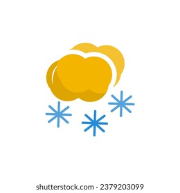icono de nube de nieve en fondo blanco, ilustración vectorial