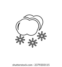 icono de nube de nieve en fondo blanco, ilustración vectorial