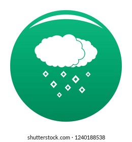 Snow cloud icon. Simple illustration of snow cloud vector icon for any design green