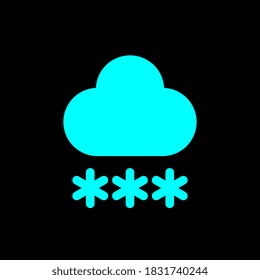 Snow cloud icon. Snowing symbol in simple flat design. Forecast sign.
