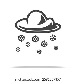 Snow cloud icon transparent vector isolated