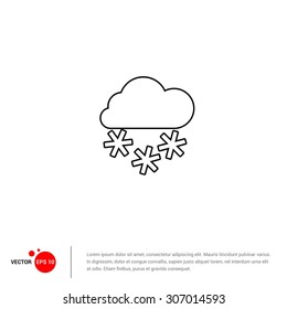 Snow cloud Icon - Vector Illustration - Flat pictogram icon