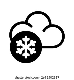 Ilustración de diseño de símbolo de Vector de icono de nube de nieve
