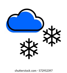 Snow & cloud icon. Weather sign. Simple vector element for mobile app, widget or website.